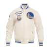Golden State Warriors Retro Classic Full-Snap Satin Varsity Jacket