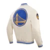 Golden State Warriors Retro Classic Full-Snap Satin Varsity Jacket 2