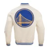 Golden State Warriors Retro Classic Full-Snap Satin Varsity Jacket 3
