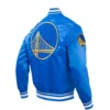 Golden State Warriors Retro ClassicRoyal Blue Jacket 2