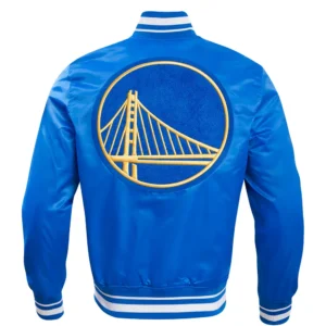 Golden State Warriors Retro ClassicRoyal Blue Jacket 3
