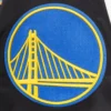 Golden State Warriors Script Tail Black Satin Varsity Jacket 6