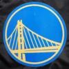 Golden State Warriors Script Tail Black Satin Varsity Jacket 7