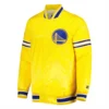 Golden State Warriors Slider Full-Snap Yellow Satin Varsity Jacket