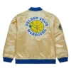 Golden State Warriors Team OG 2.0 Satin Full-Zip Varsity Gold Jacket 1