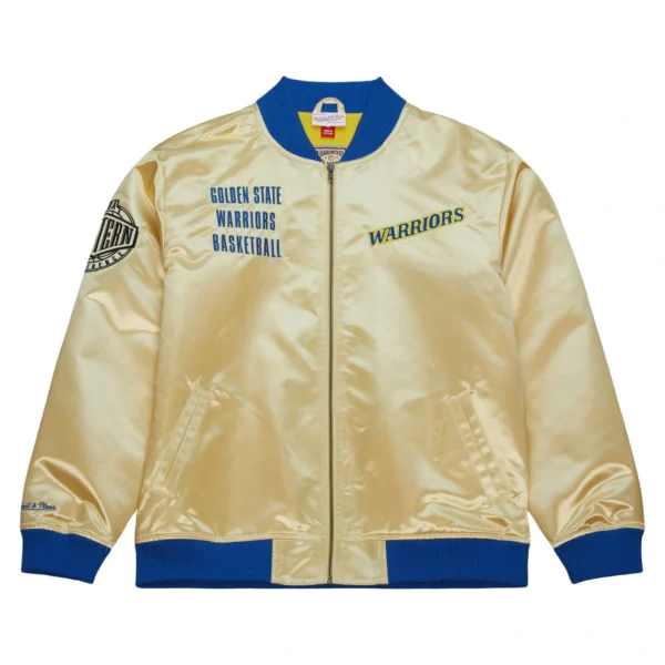 Golden State Warriors Team OG 2.0 Satin Full-Zip Varsity Gold Jacket