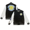 Golden State Warriors Team Origins Full-Snap Black and White Satin Varsity Jacket 3