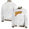Golden State Warriors Throwback Wordmark Classics Raglan Satin Varsity Jacket 4