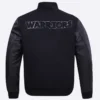 Golden State Warriors Triple Black Wool & Leather Varsity Black Jacket 3