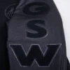 Golden State Warriors Triple Black Wool & Leather Varsity Black Jacket 7