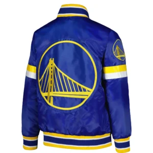 Golden State Warriors Youth Home Game Royal Blue Varsity Jacket 1