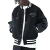 Harsh and Cruel Paisley 8 Ball Men's Varsity Black Leather Jacket