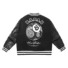 Harsh and Cruel Paisley 8 Ball Men's Varsity Black Real Leather Jacket