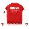 Homme Vancouver Logo Red and White Wool Varsity Jacket 1