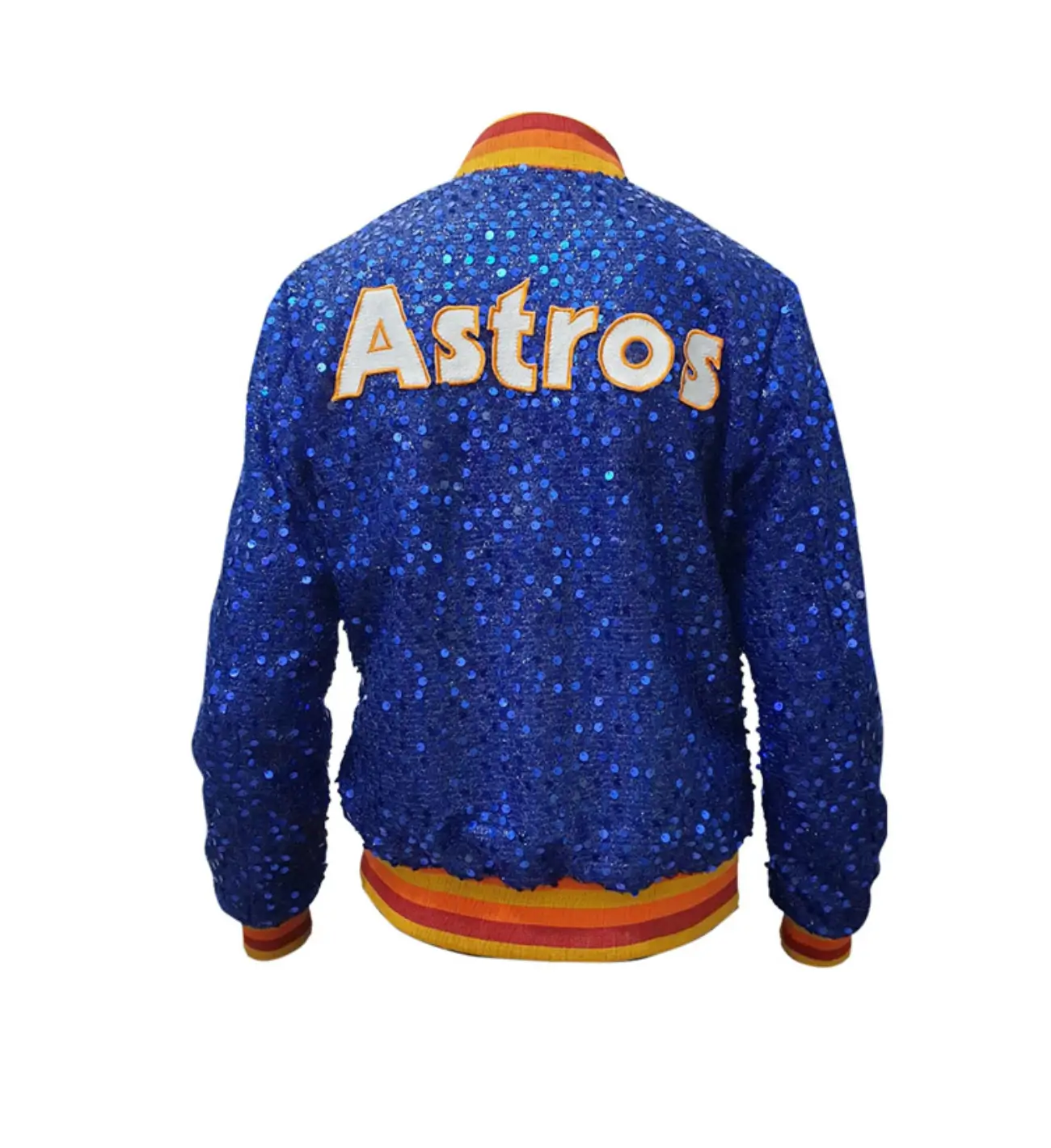Houston Astros Baseball Team Sequin Blue Varsity Jacket 1