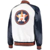 Houston Astros Clean-Up Hitter Full-Snap Satin Varsity White Jacket 1