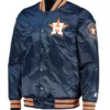 Houston Astros Full-Snap The Diamond Satin Varsity Navy Blue Jacket