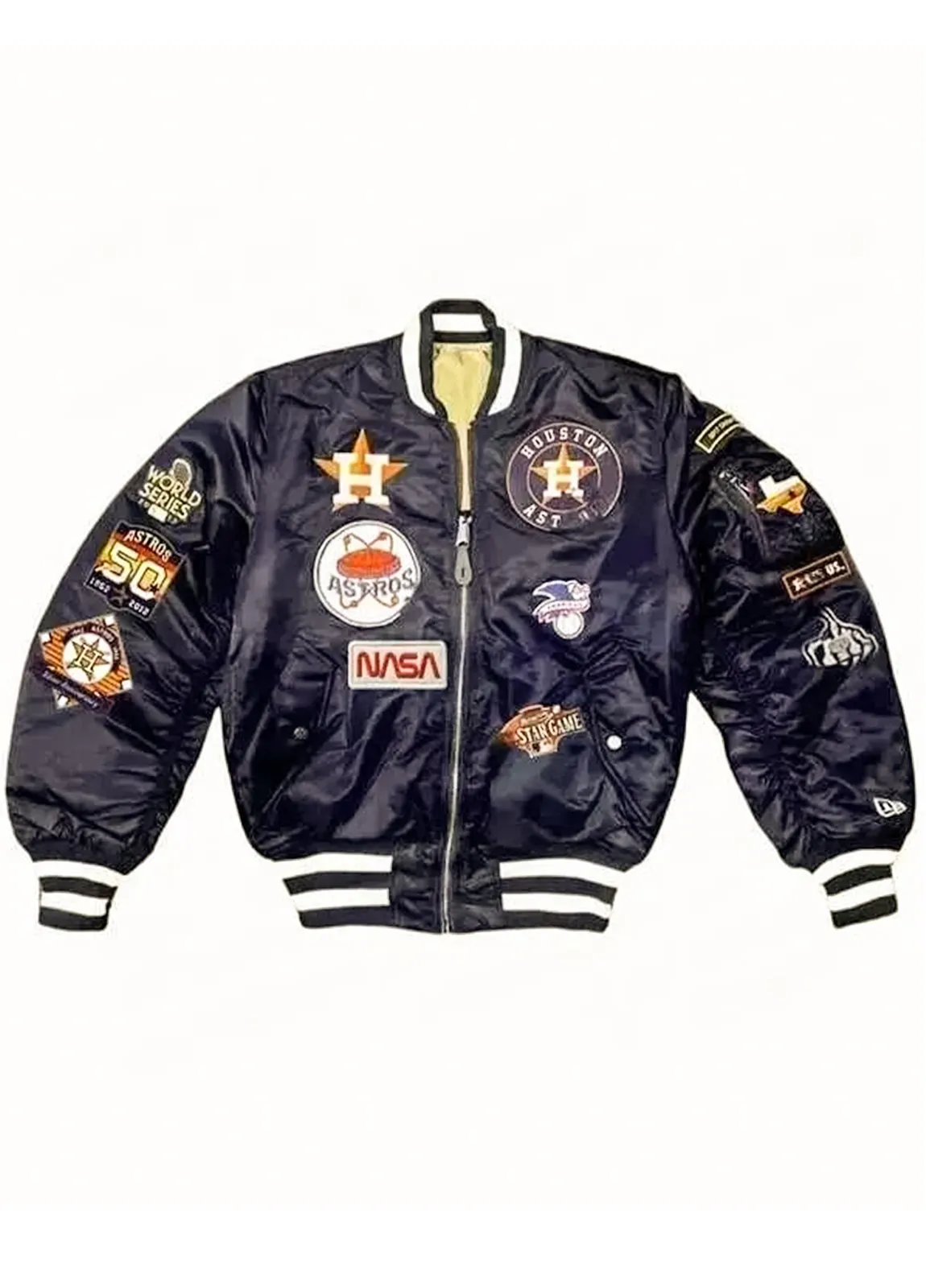 Houston Astros Kate Upton MA-1 Victory Parade Bomber Varsity Jacket 2