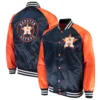 Houston Astros Lead Off Full-Snap Satin Varsity NavyOrange Jacket 2