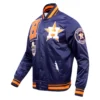 Houston Astros Mashup Satin Track Varsity Navy Jacket 2