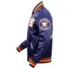 Houston Astros Mashup Satin Track Varsity Navy Jacket 3