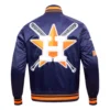 Houston Astros Mashup Satin Track Varsity Navy Jacket 4