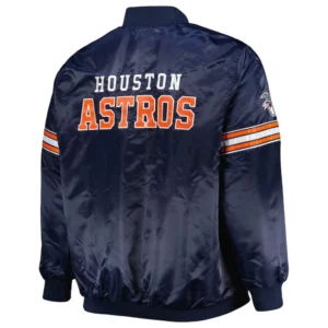 Houston Astros Pick & Roll Full-Snap Satin Varsity Navy Jacket 1