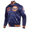 Houston Astros Retro Classic Full-Snap Navy Satin Varsity Jacket 2