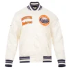 Houston Astros Retro Classic Full-Snap Satin Varsity Cream Jacket