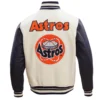 Houston Astros Retro Classic Rib Knitted Wool & Leather Varsity Jacket 1