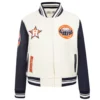 Houston Astros Retro Classic Women’s CreamBlack Wool & Leather Varsity Jacket