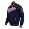 Houston Astros Script Tail Satin Navy Varsity Jacket 2
