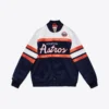 Houston Astros Special Script Full-Snap Satin Varsity NavyWhite Jacket