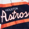 Houston Astros Special Script Full-Snap Satin Varsity NavyWhite Jacket 2