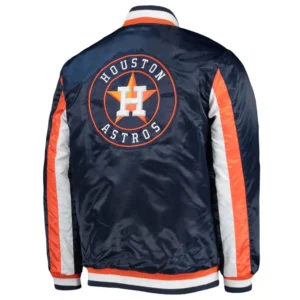 Houston Astros The Ace Satin Varsity Jacket – Navy 1