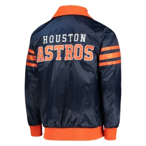 Houston Astros The Captain II Satin Varsity Navy Jacket 1