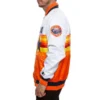 Houston Astros Vintage White & Orange Satin Varsity Jacket 3