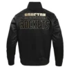 Houston Rockets Black and Gold Satin Varsity Jacket 3