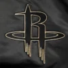 Houston Rockets Black and Gold Satin Varsity Jacket 5