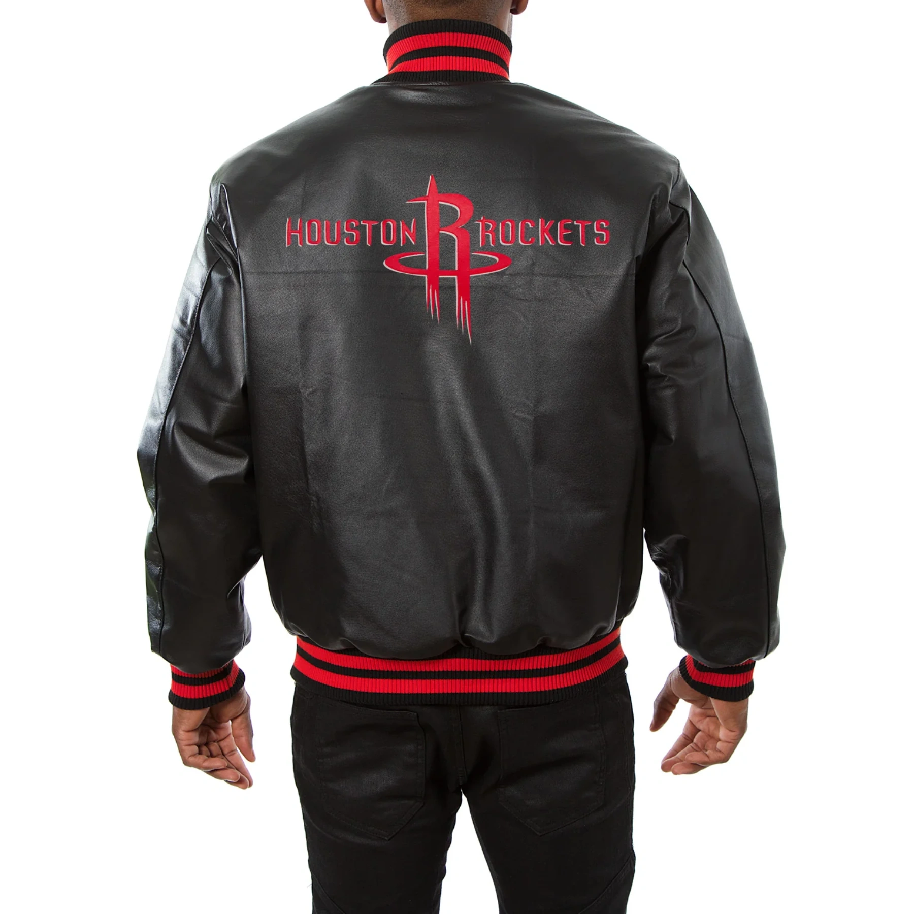 Houston Rockets Full Leather Black Varsity Jacket 1