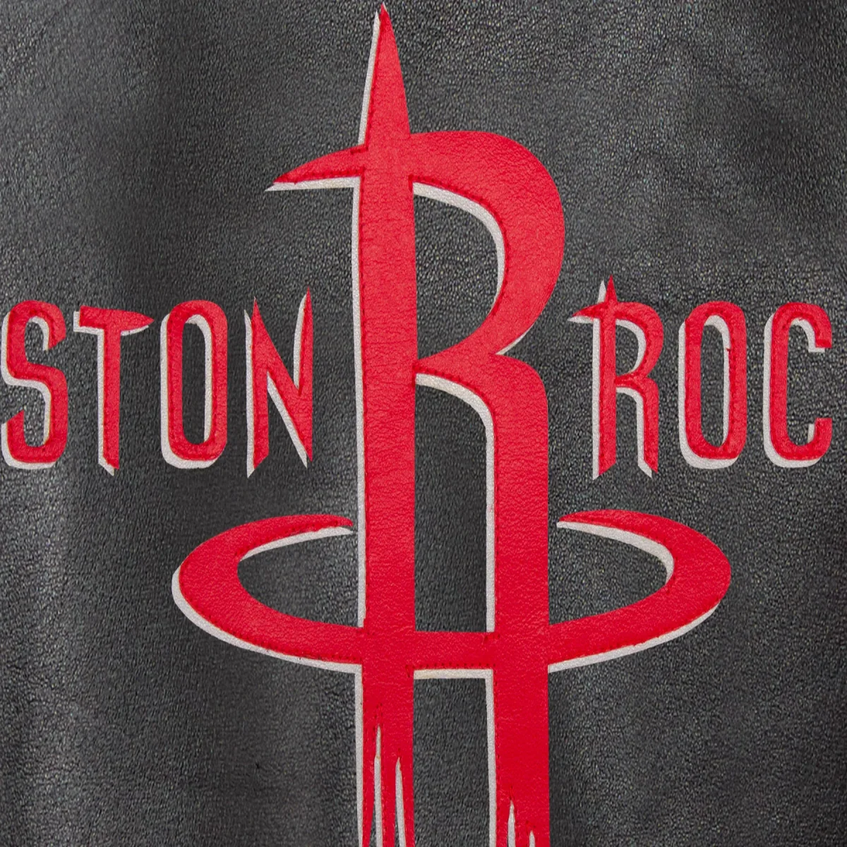 Houston Rockets Full Leather Black Varsity Jacket 3
