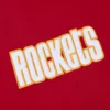 Houston Rockets Full-Snap Hardwood Classics Satin Varsity Red Jacket 3