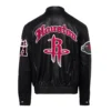 Houston Rockets Puffer Full Leather Black Jacket 1