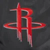Houston Rockets Script Tail Black Satin Varsity Jacket 5