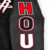 Houston Rockets Script Tail Black Wool & Leather Varsity Jacket 6