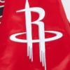Houston Rockets Script Tail Full-Snap Red Satin Varsity Jacket 6