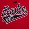 Houston Rockets Script Tail Women’s Red and Black Wool & Leather Varsity Jacket 2