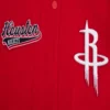 Houston Rockets Script Tail Women’s Red and Black Wool & Leather Varsity Jacket 3
