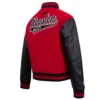 Houston Rockets Script Tail Women’s Red and Black Wool & Leather Varsity Jacket 5