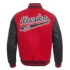 Houston Rockets Script Tail Wool & Leather Red and Black Varsity Jacket 3